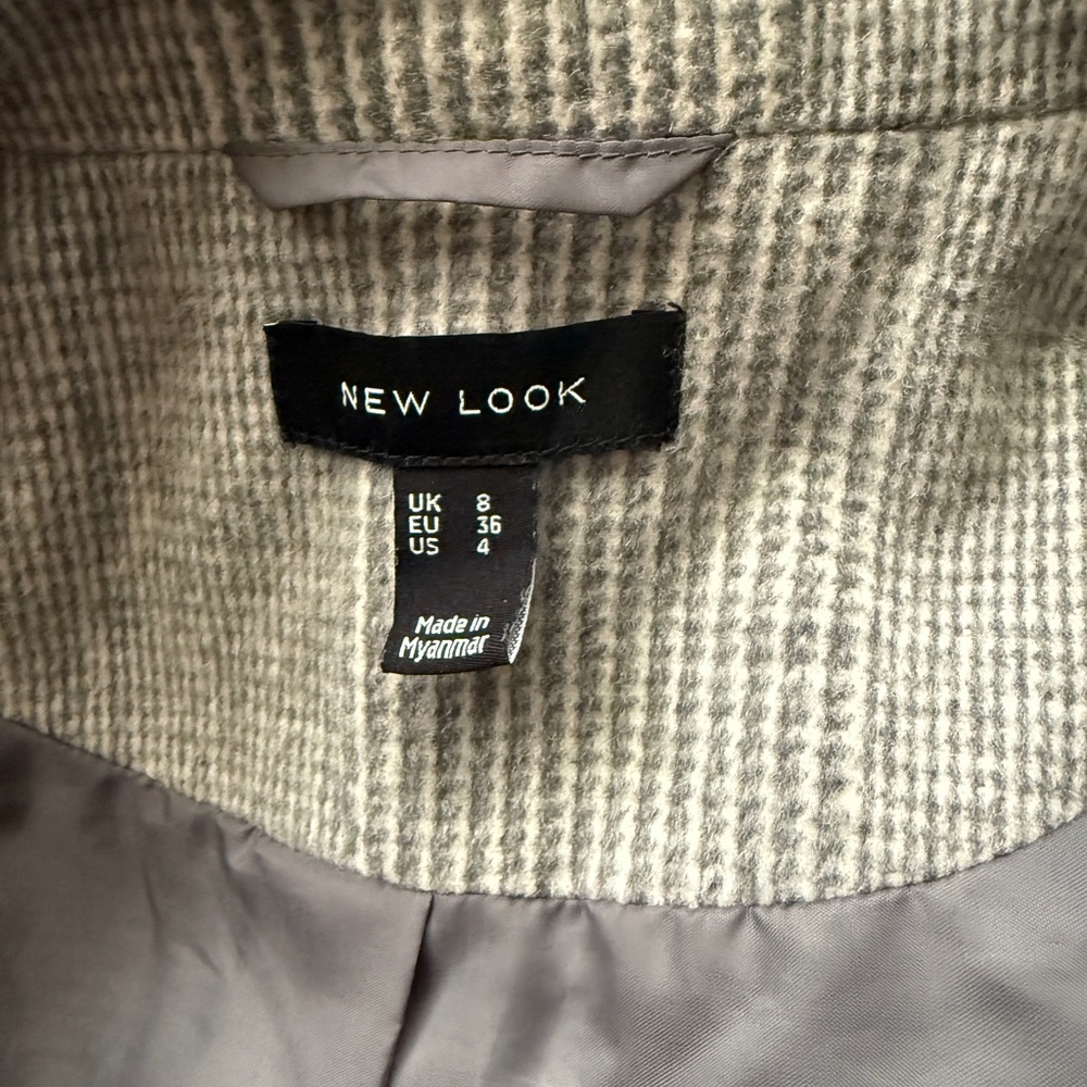 ASOS New Look Tailored Plaid Coat in Gray - Picture 5 of 7